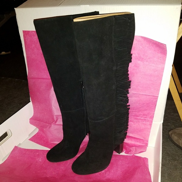 GAP Shoes - NWT Black Suede Fringe Boots